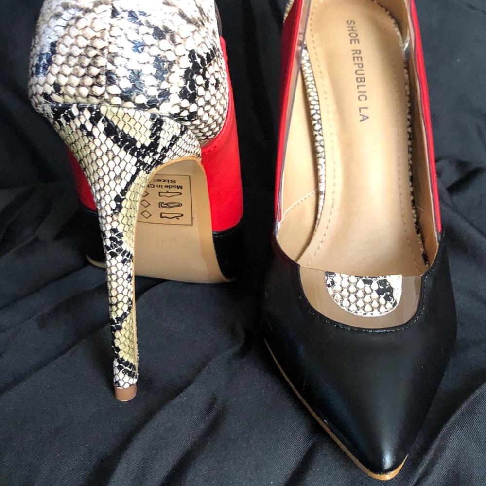 Tri-Colored Shoe Republic LA Stilettos
